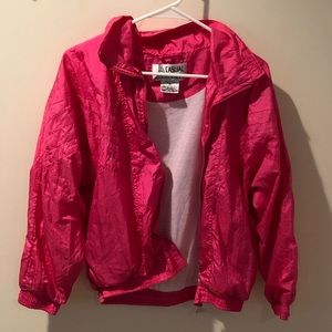 Vintage Pink Windbreaker Jacket Petite Small